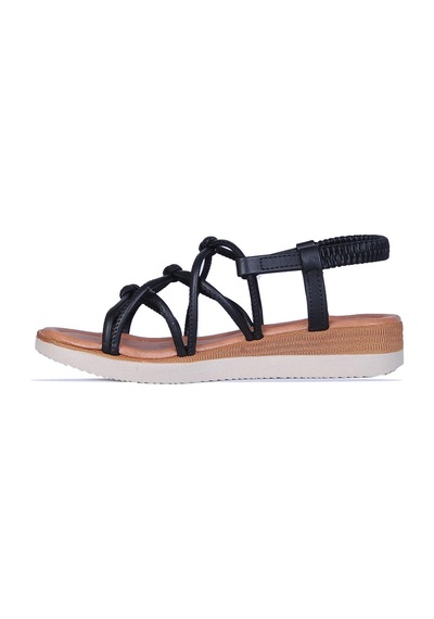 Moda Ayakkabı 851 Yazlık Düz Sandalet Ayakkabı Siyah