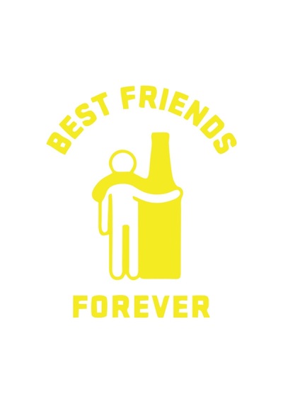 Best Friend Forever Sticker 17x17 Cm Sarı