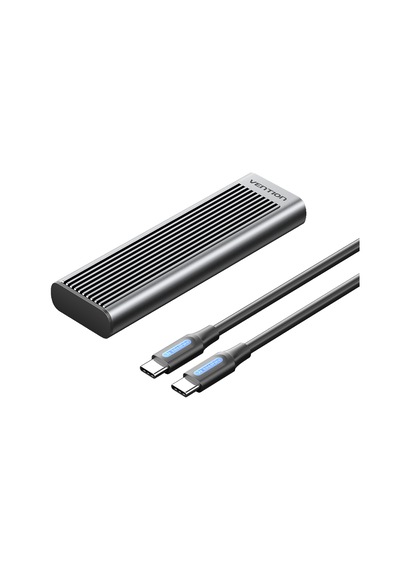 Vention M.2 Nvme Ssd Kutusu Alüminyum Alaşım 10 Gbps Usb 3,1 Gen 2 Type-c Soğutuculu - Gri