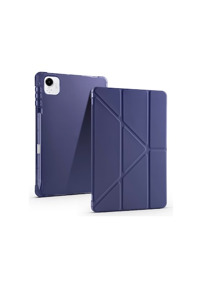 Lexroo Honor Pad X9 Pro Kılıf Tri Folding Kalem Bölmeli Standlı Kılıf - Lacivert Silikon