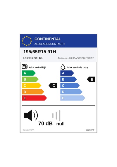Continental  195/65 R15 91H Allseasoncontact 2 Dört Mevsim Lastiği 2026