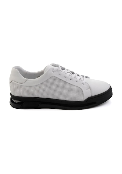 Beyaz Hakiki Deri Erkek Sneaker E01958176643 Beyaz