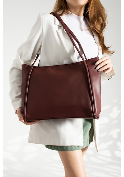 Nou Çift Saplı Salaş Model Vintage Shopper El Ve Omuz Çantası