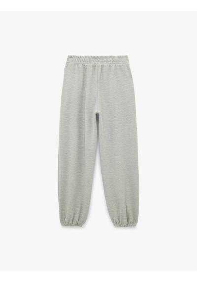 Koton Beli Lastikli Cep Detaylı Basic Jogger Eşofman Altı Gri Melanj 7wal40053ık