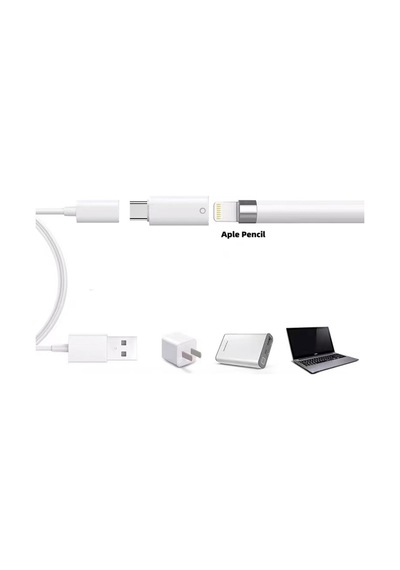 Apple Uyumlu iPad İçin Uygun, Lightning Type-c Erkek Kalem Dönüştürücü Kaleme Şarj Adaptörü