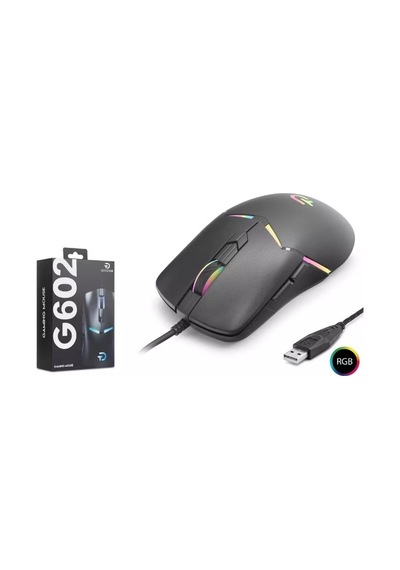 Nodar G602 Rgb Kablolu Gaming Mouse 7200 Dpı 1000hz 6 Tuş Siyah G602