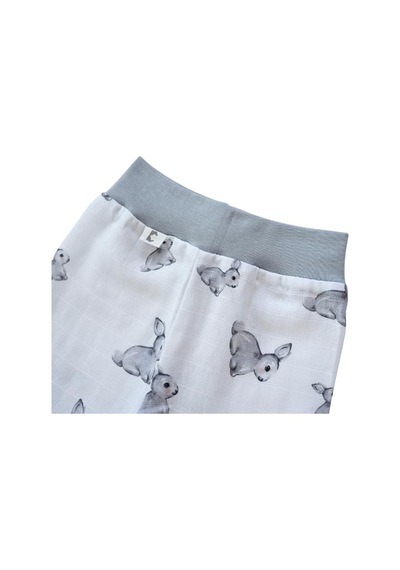 % 100 Pamuk Yenidoğan Müslin Patikli Alt 3 Lü Set Iconique Lapin - Gri Tavşan Desenli Yndgnalt-1001