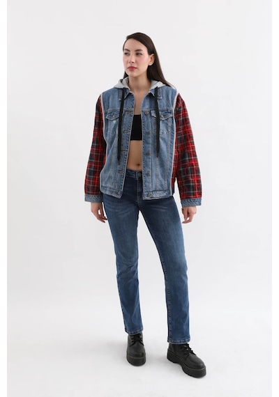 Kadın Kapüşonlu Jean Ceket 001