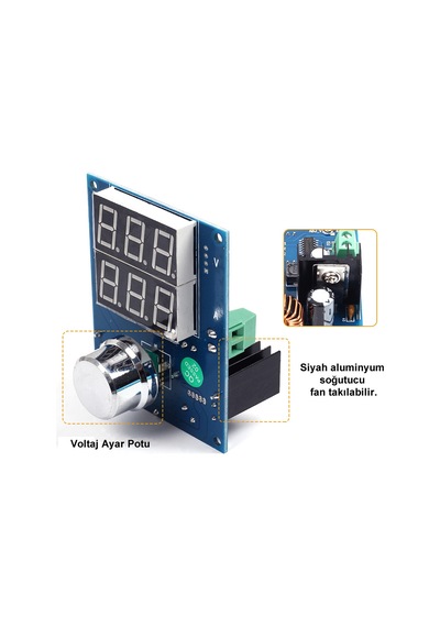 XL4016 Ayarlarnabilir Güç Kaynağı Voltaj Düşürücü Step-Down