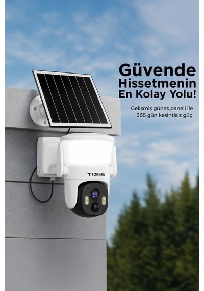 Delux Serisi Güvenlik Sistemi Cihaz Gözetleme Güneş Enerjili Dış Mekan Kamerası Cmr30 Beyaz