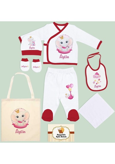 Bk Kids Kişiye Özel Kırmızı Hastane Çıkışı, Anneye Hediye, İsimli Bez Çanta, Yeni Doğan Bebek Giyim Hediyesi, 8 Parça Bebek Hediye Seti-2 Bk Kids Kişiye Özel Kırmızı Hastane Çıkışı, Anneye Hediye, İsimli Bez Çanta, Yeni Doğan Bebek Giyim Hediyesi, 8 Parça Bebek Hediye Seti-2