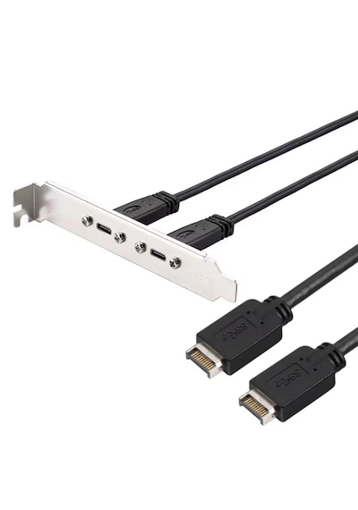 Alfais 6076 Type E To Type C Ön Panel Usb C Uzatma Kablosu Braket Adaptörü 3.1 Çevirici Dönüştürücü