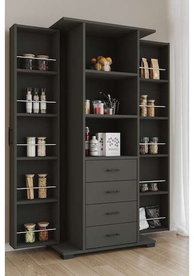 Aeka Ae-2204 Avrasya Çok Amaçlı 2 Kapaklı Raflı Çekmeceli Kiler Mutfak Dolabı Modern Tasarım 170x138x77,5 Antrasit/gri Aeka Ae-2204 Avrasya Çok Amaçlı 2 Kapaklı Raflı Çekmeceli Kiler Mutfak Dolabı Modern Tasarım 170x138x77,5 Antrasit/gri