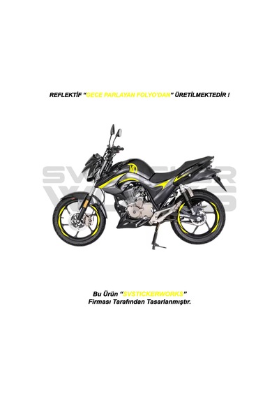 Mondial Drift L Gece Parlayan Sticker Set Paketi Jant li Sarı