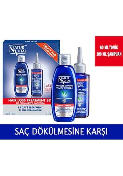 Natur Vital Hair Loss Treatment Tonik 60ml+100ml Şampuan Yağlı