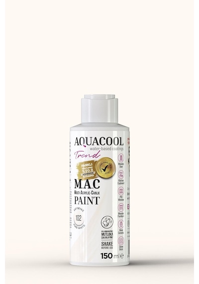 Aquacool Trend M.a.c 102 Su Bazlı Akrilik Boya Saf Beyaz 150 ML