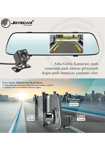 Joyecar® J7 7" Ips Dokunmatik Ekran Dual Lens Full Hd Araç Kamera