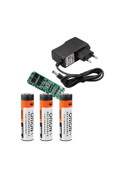 3 Adet Orion Li-ion Pil, 3s 20a Bms. Ve 12 Volt 1 Amper Adaptör