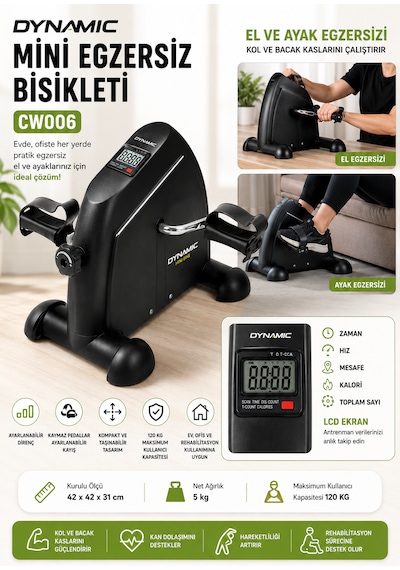 Voit Garantili Dynamic Mini Egzersiz Bisikleti