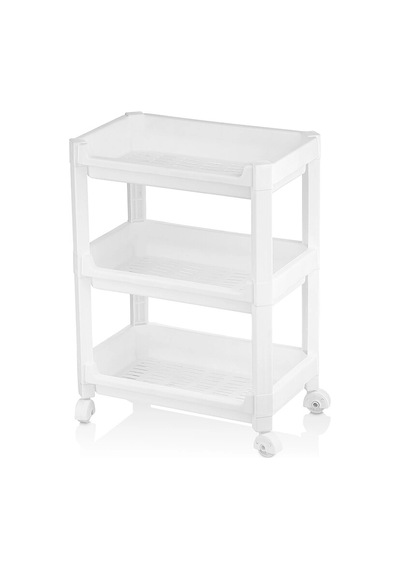 Rafty Geniş 3 Katlı Tekerlekli Sepet Organizer Düzenleyici Raf Ünitesi 352x220x480mm 5047 Çok Renkli