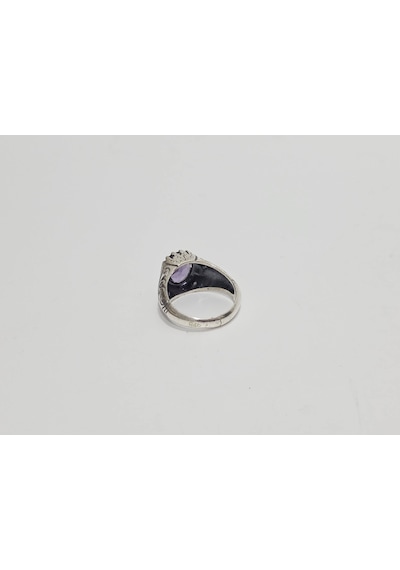 Ametist Taşlı 925 Ayar Gümüş Yüzük 9,15 Gram