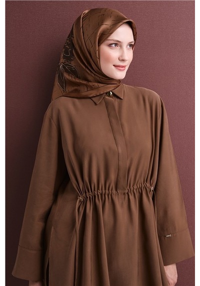 Armine Saf İpek Sura Eşarp 9617d 31 Koyu Haki Kahve