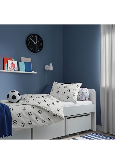 Ikea Esportslıg Tek Kişilik Nevresim Takımı 150 X 200 Cm Beyaz - Siyah