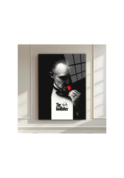 The Godfather Film Posteri Efsane Sinema Klasiği Cam Tablo Modern Dekorasyon Temalı Dekoratif Duvar Tablosu, Salon, Ev Ve Ofis Dekoru,