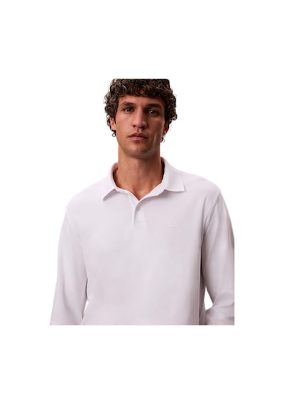 Calvin Klein Lv040em909 Ls Supima Cotton Solid Erkek Polo Tişört Beyaz