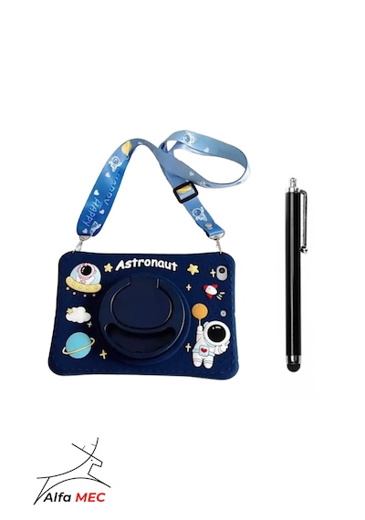 Honor Pad X9a / X9 Pro 11.5 İnç Uyumlu Astronot Standlı Çocuklara Özel Karakterli +tablet Kalemi Arka Kapak
