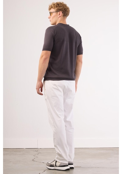 Dufy Beyaz Düz Erkek Pantolon - Regular Fıt Beyaz