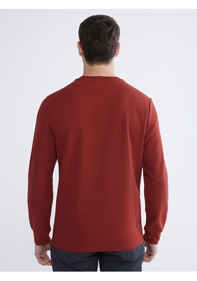 Lcwaıkıkı Classic Kahverengi Bisiklet Yaka Erkek Sweatshirt