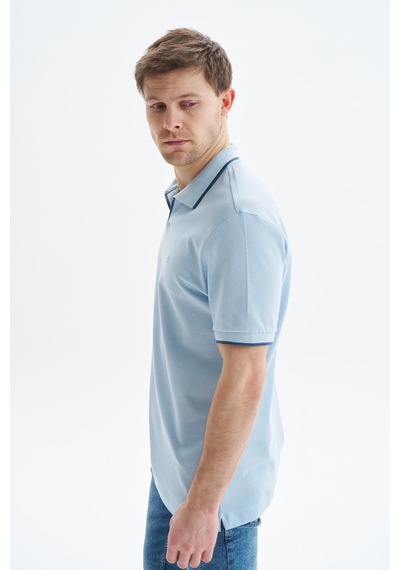 AR-MA Arma Erkek Regular Fit Basic % 100 Pamuk Pike Polo Yaka Tişört Y29374353802 Mavi