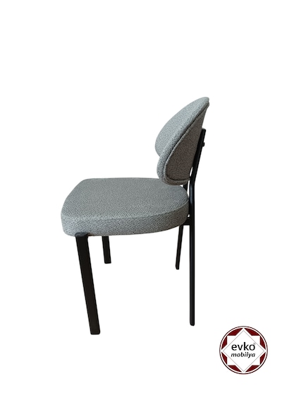 Evko Mobilya Damla Sandalye, Mutfak Salon Sandalyesi, 2 Adet Sandalye, Metal Sandalye, Yemek Sandalyesi, Otel Cafe Restoran Sandalyesi Gri