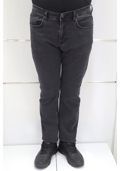 Denim Cartel Dmctekstil Erkek Çizgili Yüksek Bel Rahat Kesim Boru Paça Jean Pantolon Füme
