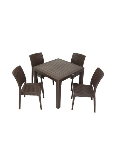 Depootoptan Mandella Elit Rattan 90 x 90 CM Elit Sandalye Masa Takımı Kahverengi Depootoptan Mandella Elit Rattan 90 x 90 CM Elit Sandalye Masa Takımı Kahverengi