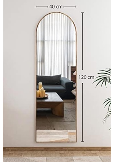 Tarz Design Ceviz Antre Koridor Konsol Duvar Salon Banyo Wc Ofis Yatak Odası Boy Ayna 40x120 Cm Çok Renkli