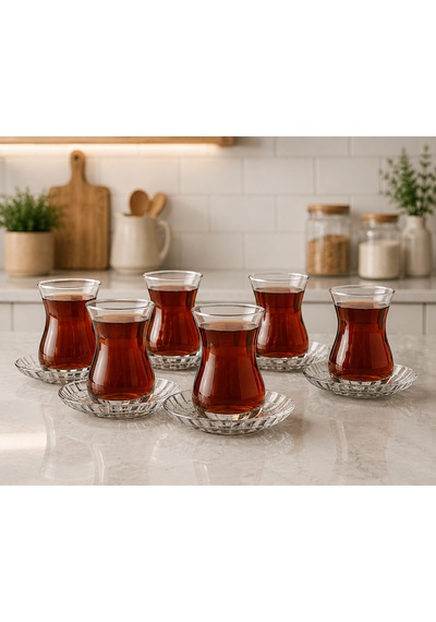 Paşabahçe Çay Seti 12 Parça Beykoz Çay Seti Şeffaf