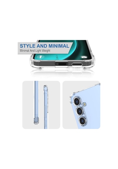 Samsung Galaxy A25 Uyumlu Köşe Dolgulu Anti Shock Telefon Kılıfı Ve 5d Kırılmaz Cam Ekran Koruyucu