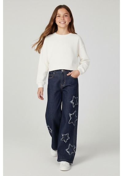 Miniğimin Cicileri Minigimin Cicileri Jean Palazzo Model Yıldız Detaylı Kız Çocuk Kot Pantolon - Lacivert Miniğimin Cicileri Minigimin Cicileri Jean Palazzo Model Yıldız Detaylı Kız Çocuk Kot Pantolon - Lacivert