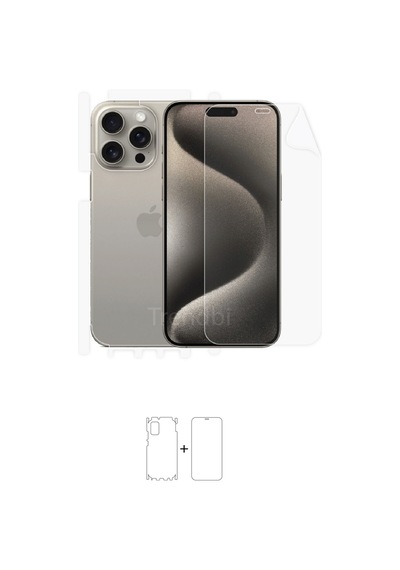 Apple iPhone 15 Pro Max Uyumlu Full Body 360 Derece Koruyucu Ön, Arka Yan Film