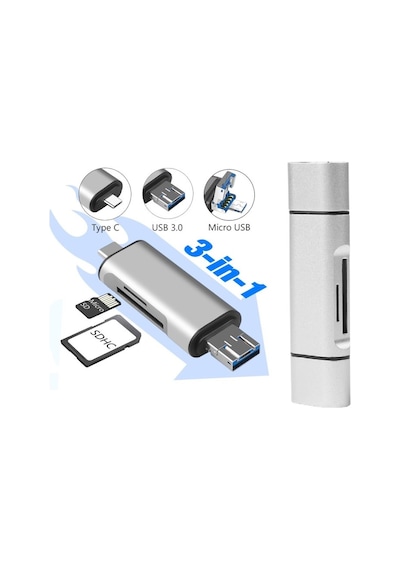Type C Usb Kart Okuyucu Micro Sd Card Reader Çevirici Dönüştürücü