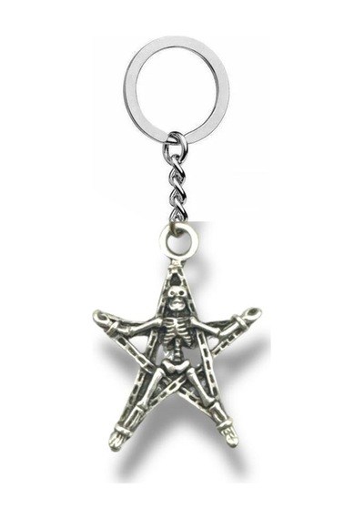 Yıldız Figürlü İskelet Metal Anahtarlık Gizemli Ve Gotik Tasarım