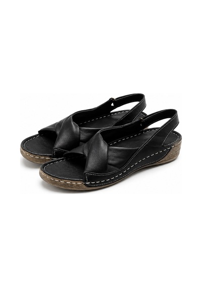 N Napa Shoe Np.224.siyah Deri Sandalet