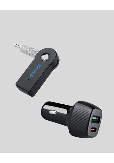 Bluetooth Aux Çevirici Ve Pd Destekli Araç Şarj Cihazı 2'li Set