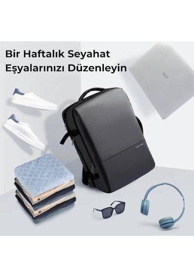 Mark Ryden Super Genişletilebilir Çoklu Bölmeli Laptop Giysi Sırt Çantası G1 Mr9822 Kr00ⅱ Siyah Siyah