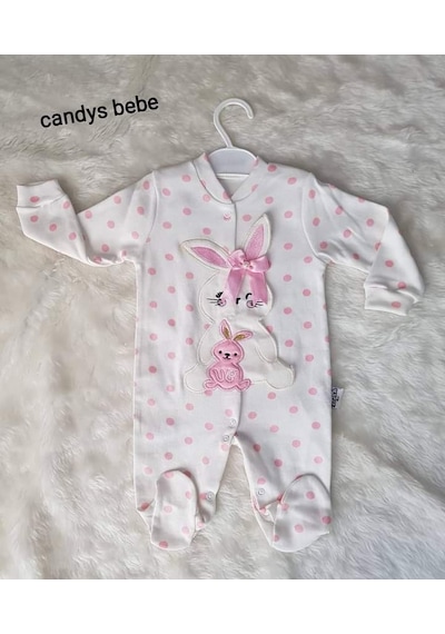 Necix's Necixs Puantiyeli Kız Bebek Tulum Beyaz