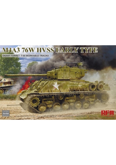 Rfm 5058 1/35 Ölçek, M4a3 76w Hvss Erken Dönem, D82081 Namlu, T-66 Paletli Tankı, Plastik Model Kiti-34469