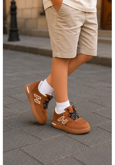 Mini Bonito Kız Erkek Çocuk Günlük Sneakers Spor Ayakkabı Şık Ve Rahat Çocuk Ayakkabısı Taba