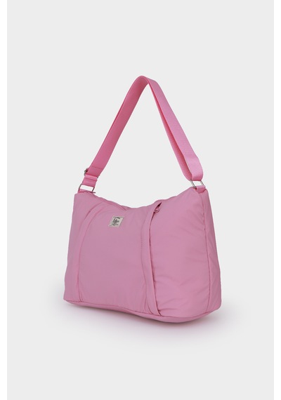 İcone Bag Paraşüt Kumaş Çanta - Yoga Mat Bölmeli, Fermuarlı Cepli, Ayarlanabilir Askılı, Fileli İç Cep Pembe